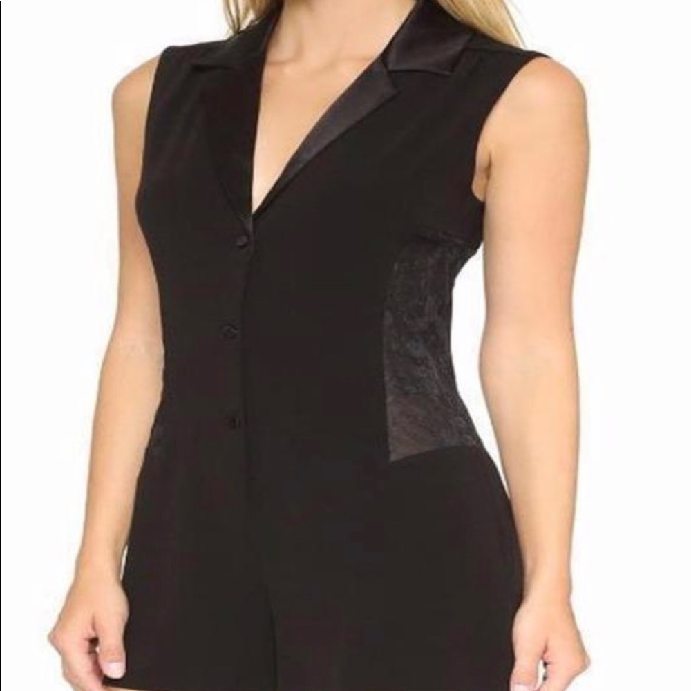 Diane von Furstenberg Black Seduction Panel Romper